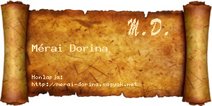 Mérai Dorina névjegykártya